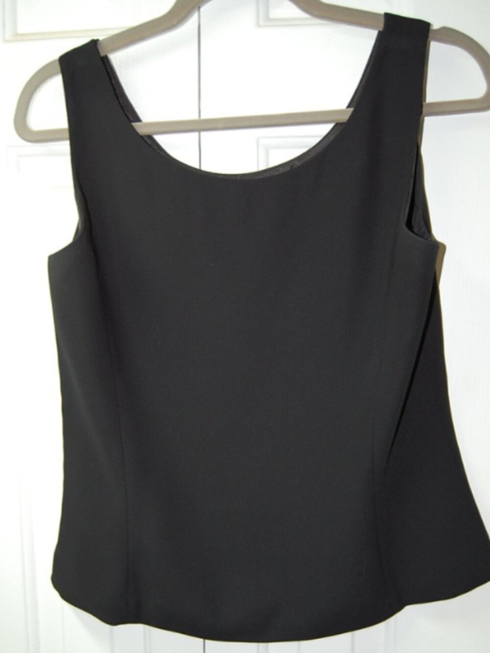 Kasper Black Sleeveless Shell Top Size 4  Career Blouse Lined Profesional - Picture 3 of 10